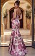 Jovani 49637 Corset Bodice Pink Multicolor Trumpet Dress