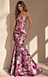 Jovani 49637 Corset Bodice Pink Multicolor Trumpet Dress