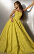 Jovani 51708 Strapless Corset Yellow Jacquard Dress