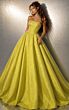 Jovani 51708 Strapless Corset Yellow Jacquard Dress