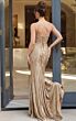 Jovani 53119 Lace-Up Back Fitted Gold Dress