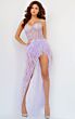 Jovani 07591 Feather Skirt Illusion Dress
