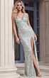 Jovani 48611 Plunging V-Neck Sequin Dress