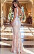Jovani 48642 High Slit V-Neckline Sequin Dress