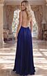 Jovani 49160 Royal Blue Pleated Chiffon A-line Dress
