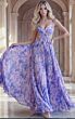 Jovani 49161 Crisscross Bodice Pleated Chiffon Print Dress