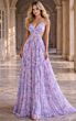 Jovani 49161 Crisscross Bodice Pleated Chiffon Print Dress