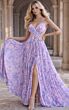 Jovani 49161 Crisscross Bodice Pleated Chiffon Print Dress