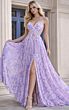 Jovani 49161 Crisscross Bodice Pleated Chiffon Print Dress