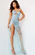 Jovani 04195 Plunging Neckline Illusion Dress