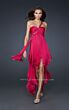La Femme 16924 Midnight Blue One Shoulder High-Low Dress