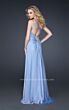 La Femme 17157 Periwinkle One Shoulder High Slit Dress