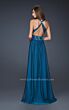 La Femme 17160 Dark Teal Ruched Dress