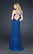 La Femme 17366 Royal Blue High Slit Slim Dress