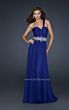 La Femme 17613 Indigo One Shoulder Dress