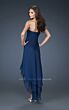 La Femme 18048 Tiered Skirt Strapless High-Low Dress