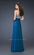 La Femme 18121 Aquamarine Flowy Skirt Strapless Dress