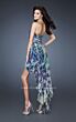 La Femme 18391 Multicolor Layered Skirt High-Low Dress