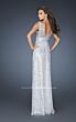 La Femme 18545 Light Silver Sweetheart Neck Embellished Dress