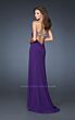 La Femme 18916 Majestic Purple Cutout Back Slim Dress