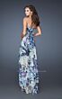 La Femme 19139 Multicolor Layered Skirt Strapless Dress