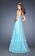La Femme 19350 Aqua Sweetheart Neck Embellished Dress