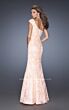 La Femme 19604 Apricot Orange One Shoulder Embellished Dress