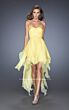 La Femme 19634 Sapphire Blue Sweetheart Neck High-Low Dress