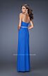 La Femme 19671 High Slit Beaded Belt Strapless Dress