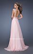 La Femme 19858 Cap Sleeve Cutout Back A-Line Dress