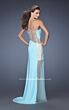 La Femme 19867 Aqua One Shoulder Slim Dress