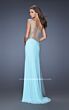 La Femme 19867 Aqua One Shoulder Slim Dress