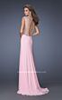 La Femme 19941 Pink High Slit Slim Dress