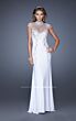 La Femme 19942 Cap Sleeve Illusion High Neckline Dress