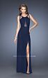 La Femme 20092 High Slit Double Strap Dress