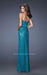 La Femme 20107 Ice Blue Lace Slim Dress