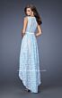 La Femme 20113 Bateau Neckline High-Low Dress