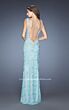 La Femme 20121 Ice Blue Backless Lace Dress