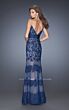 La Femme 20131 Spaghetti Strap Sweetheart Neck Lace Dress