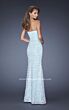 La Femme 20138 Mint Green Plunging Sweetheart Neckline Lace Dress
