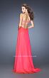 La Femme 20169 Cherry Red Empire Waist Sweetheart Neckline Dress