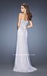 La Femme 20172 White Nude Sweetheart Neckline Slim Dress