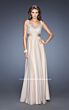 La Femme 20203 Nude Empire Waist Sweetheart Neckline Dress