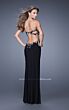 La Femme 20536 Black High Slit Sweetheart Neckline Dress