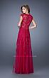 La Femme 20558 Navy Blue Cap Sleeve Sweetheart Neckline Dress