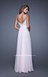 La Femme 20717 Pale Pink Empire Waist Spaghetti Strap Dress