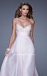La Femme 20717 Pale Pink Empire Waist Spaghetti Strap Dress