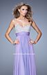 La Femme 20717 Pale Pink Empire Waist Spaghetti Strap Dress