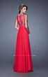 La Femme 20807 Illusion Bateau Neckline A-Line Dress