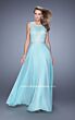 La Femme 20899 Blush Pink Beaded Scoop Neckline A-Line Dress